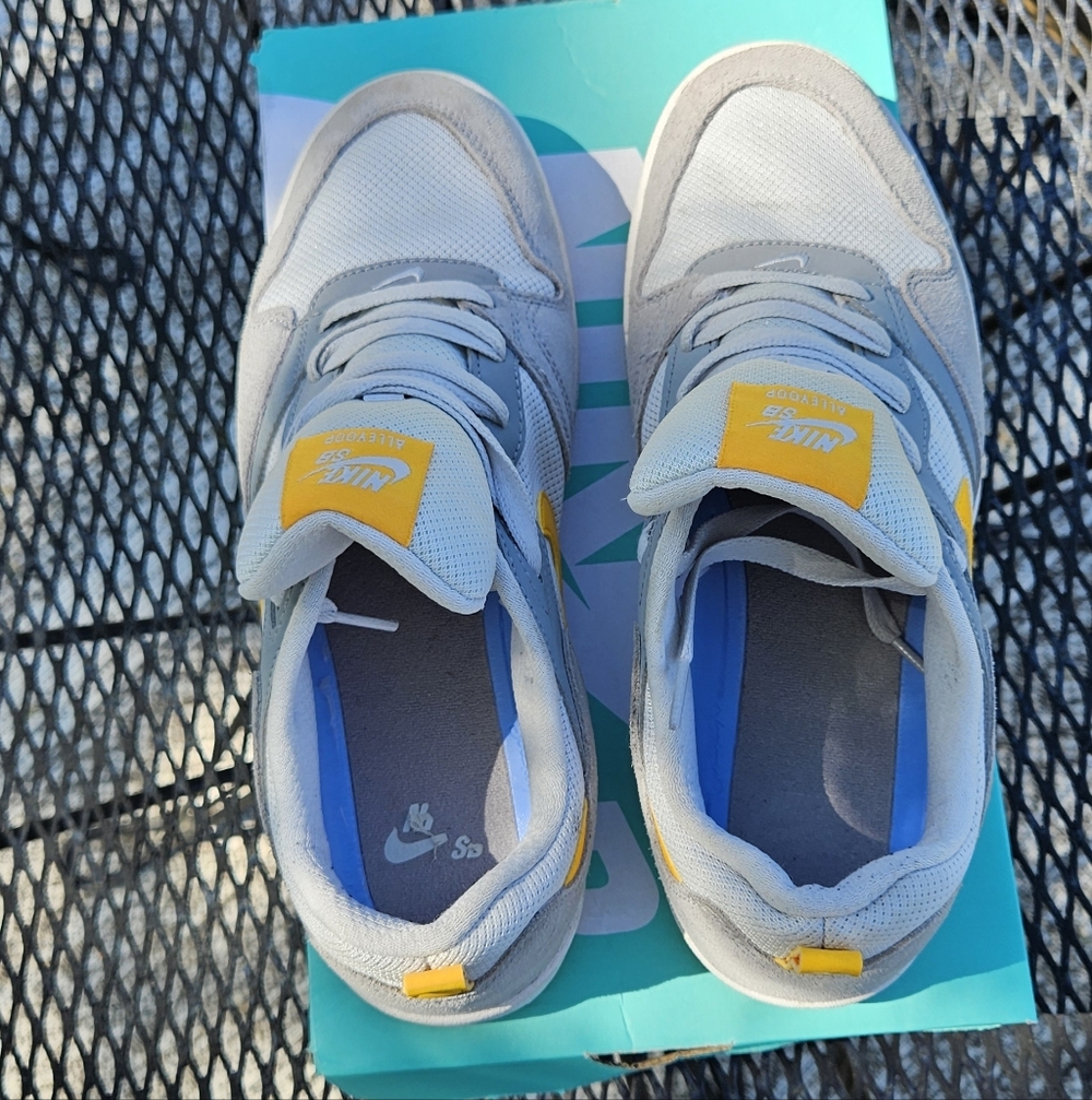 Nike Gray and Yellow Skate Sneakers - Picture 2 of 5